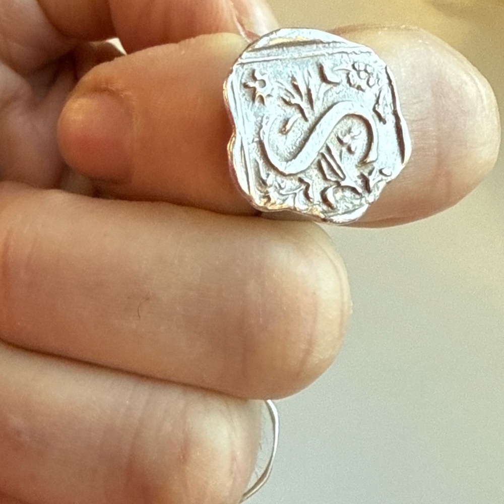 Solid Sterling S Initial Ring - image 4